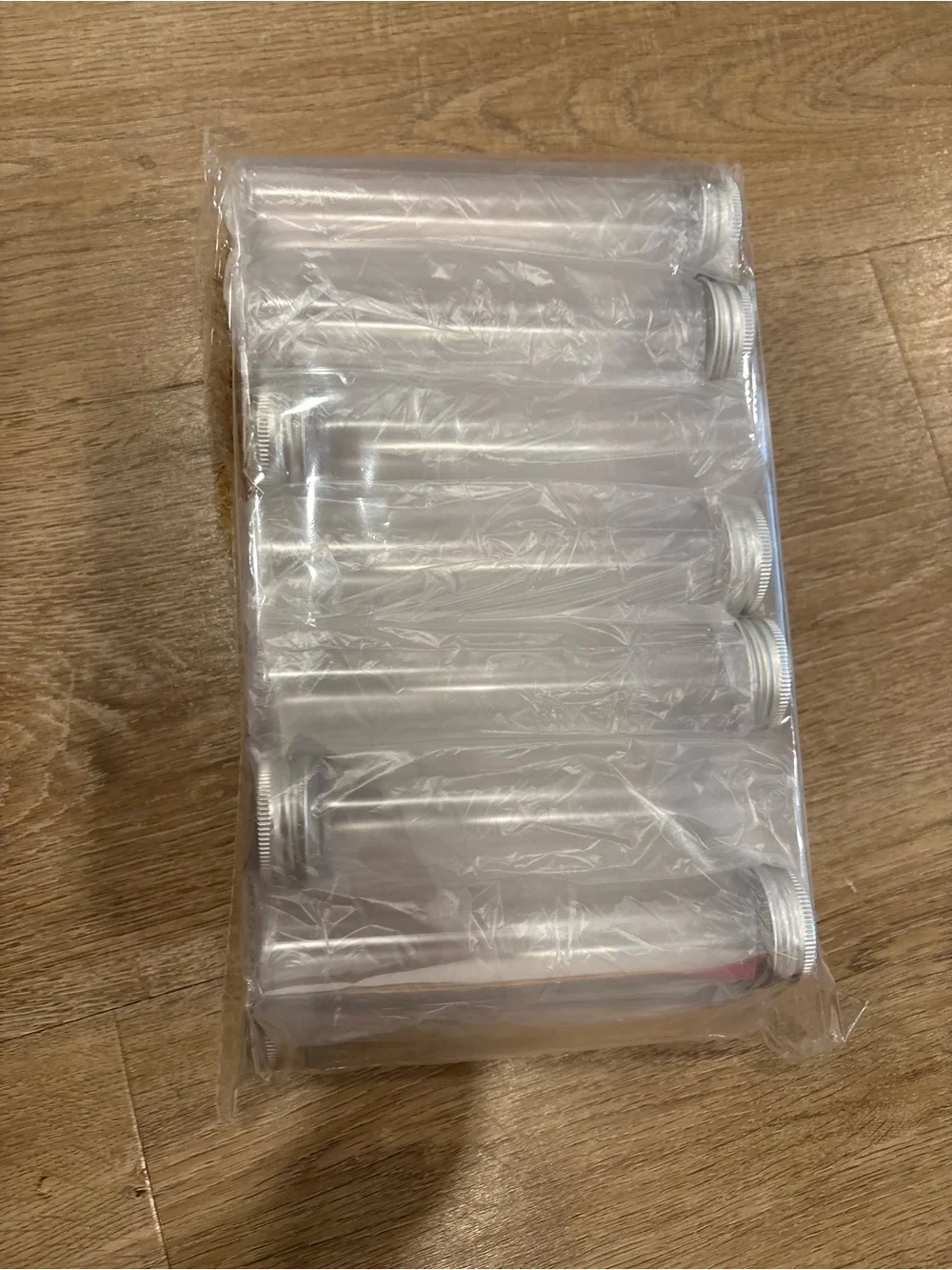 Clear Plastic Test Tube Favor Bottles with Silver Caps - Pack of 10